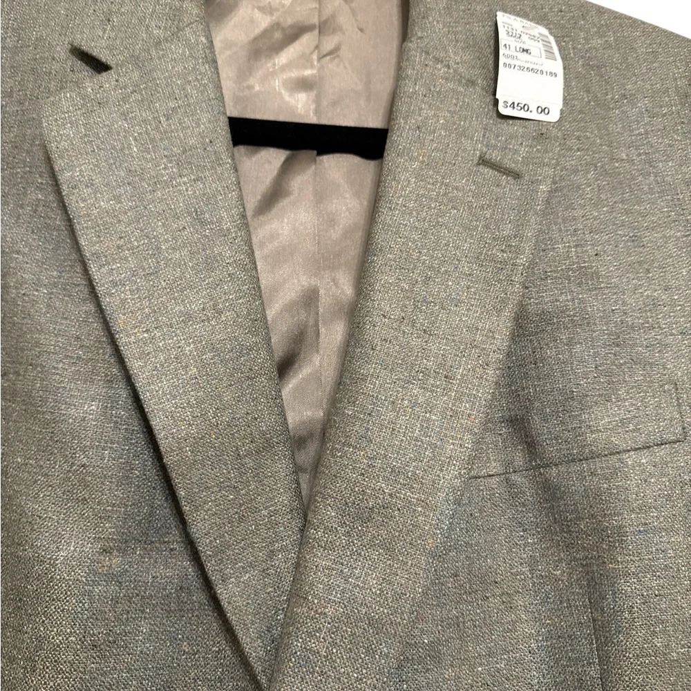 NWT Jos. A. Bank Executive Gordon  100% Silk Jacket Sage Size 41‎ Long Blazer